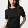 3D Knit merinotrui voor dames | Halflange mouwen