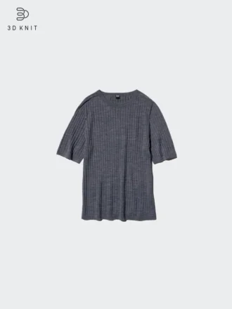 3D Knit merinotrui voor dames | Halflange mouwen