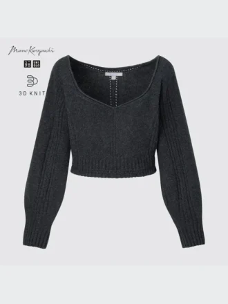 3D Knit volumineuze damestrui met Longsleeves