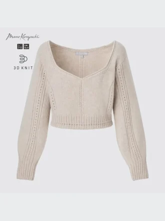 3D Knit volumineuze damestrui met Longsleeves
