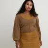 3D Knit volumineuze damestrui met Longsleeves