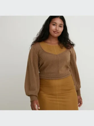 3D Knit volumineuze damestrui met Longsleeves