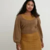 3D Knit volumineuze damestrui met Longsleeves