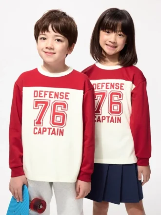 AIRism katoen T-shirt met Longsleeves voor kinderen | Print