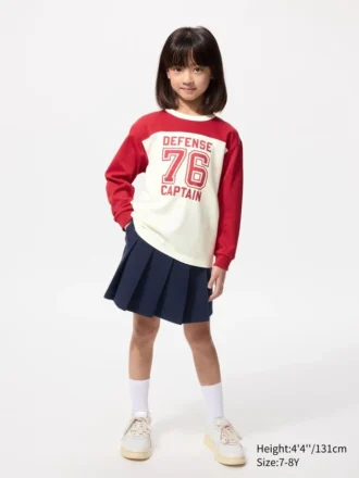 AIRism katoen T-shirt met Longsleeves voor kinderen | Print