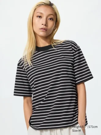 AIRism katoen T-shirt voor dames | Gestreepte