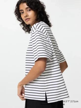 AIRism katoen T-shirt voor dames | Gestreepte