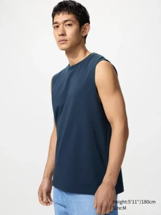 AIRism katoen T-shirt voor heren | Mouwloos