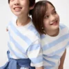 AIRism katoenen gestreept T-shirt voor kinderen