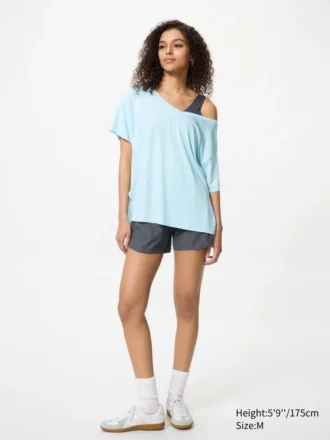 AIRism Relaxed T-shirt met V-hals voor dames | 2-way
