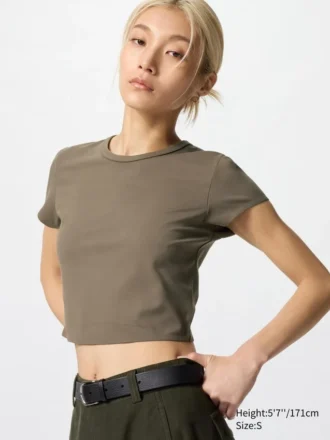 AIRism Soft Cropped T-shirt voor dames