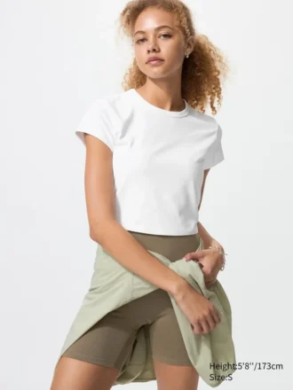 AIRism Soft Cropped T-shirt voor dames