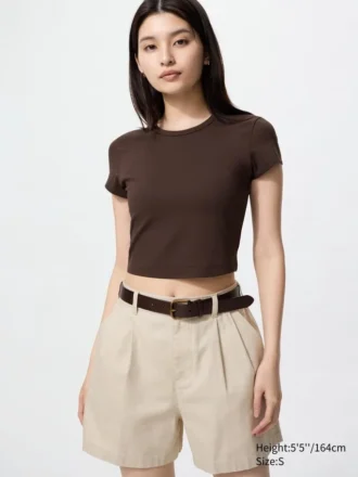 AIRism Soft Cropped T-shirt voor dames