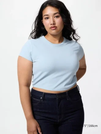 AIRism Soft Cropped T-shirt voor dames