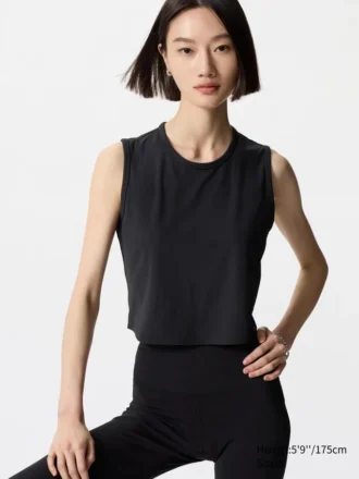 AIRism Soft geribd T-shirt voor dames | Mouwloos