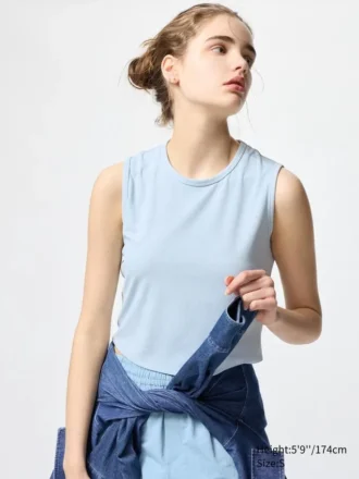 AIRism Soft geribd T-shirt voor dames | Mouwloos