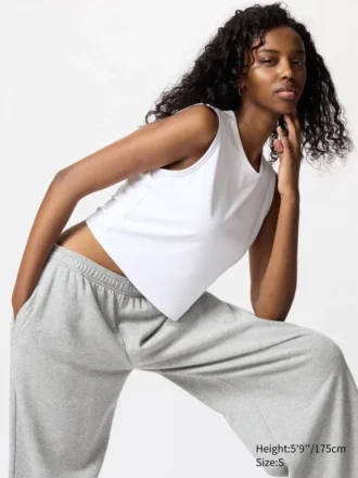 AIRism Soft geribd T-shirt voor dames | Mouwloos