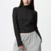 AIRism Soft T-shirt met halve rits voor dames