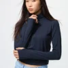 AIRism Soft T-shirt met halve rits voor dames