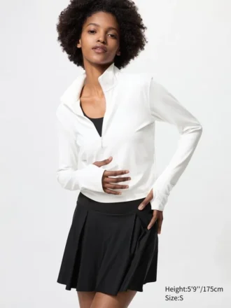 AIRism Soft T-shirt met halve rits voor dames