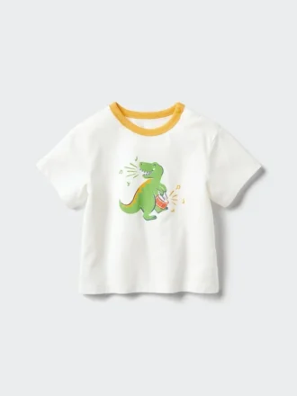 Baby Baby AIRism katoenen T-shirt | Dinosaurus