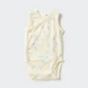 Baby Baby katoenen mesh mouwloze Body’s | Open voorkant | Bedrukt