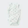 Baby Baby katoenen mesh mouwloze Body’s | Open voorkant | Bedrukt