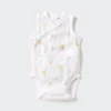 Baby Baby katoenen mesh mouwloze Body’s | Open voorkant | Bedrukt