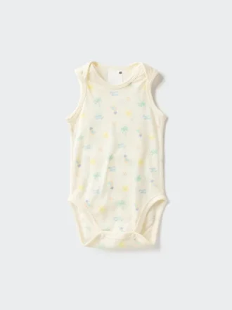 Baby Baby mouwloze Body’s van katoen mesh | Print