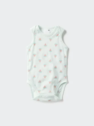 Baby Baby mouwloze Body’s van katoen mesh | Print