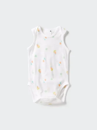 Baby Baby mouwloze Body’s van katoen mesh | Print