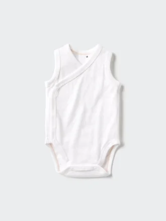 Baby Baby mouwloze katoenen mesh Body’s | Open voorkant
