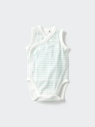 Baby Baby mouwloze katoenen mesh Body’s | Open voorkant