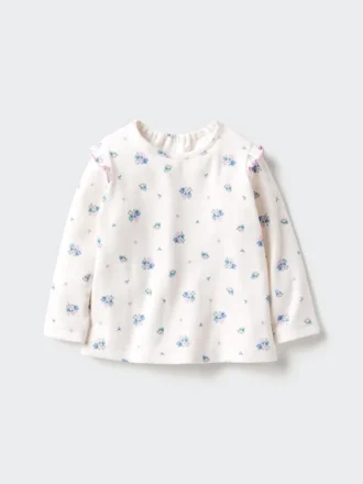 Baby T-shirt met Longsleeves | Ruches | Bedrukt