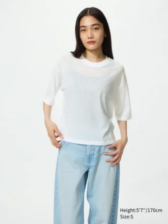 Babymonster UT cropped T-shirt met print voor dames | Transparant