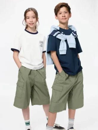 Baggy cargo-korte broek voor kinderen