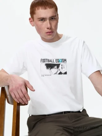 Blauw Lock UT-T-shirt met print voor heren
