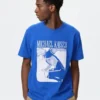 Blauw Lock UT-T-shirt met print voor heren