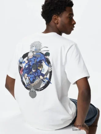 Blauw Lock UT-T-shirt met print voor heren