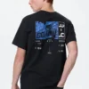 Blauw Lock UT-T-shirt met print voor heren