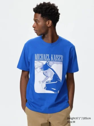 Blauw Lock UT-T-shirt met print voor heren