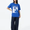 Blauw Lock UT-T-shirt met print voor heren