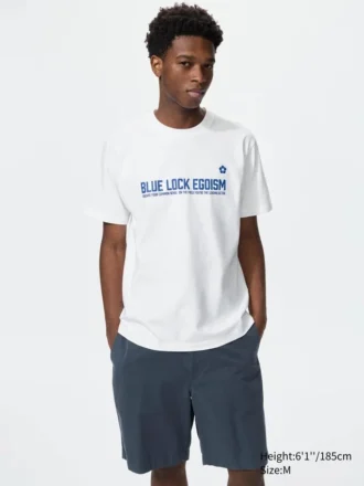 Blauw Lock UT-T-shirt met print voor heren