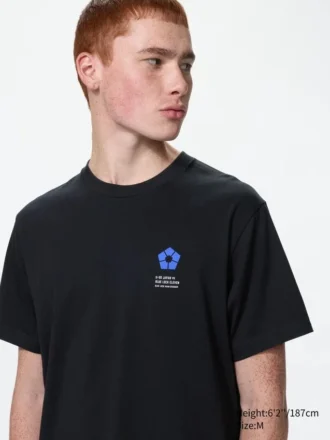 Blauw Lock UT-T-shirt met print voor heren