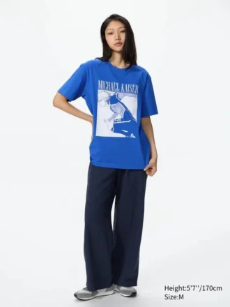 Blauw Lock UT-T-shirt met print voor heren