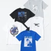 Blauw Lock UT-T-shirt met print voor heren