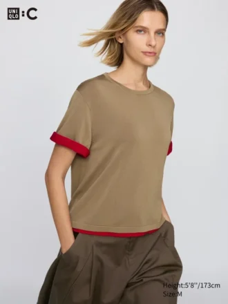 Boxy gebreid T-shirt voor dames