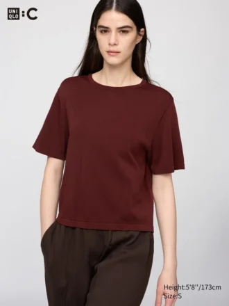 Boxy gebreid T-shirt voor dames