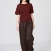 Boxy gebreid T-shirt voor dames