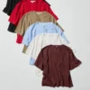 Boxy gebreid T-shirt voor dames